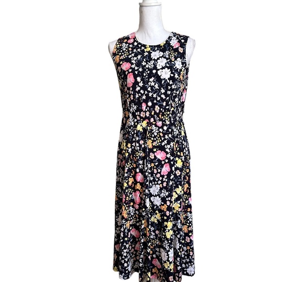 Shelby & Palmer Floral Navy Coral Midi Dress Size Small - Picture 4 of 14